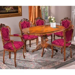 Polsterstuhl in Dunkelrot & Nussbaum - Ursanna