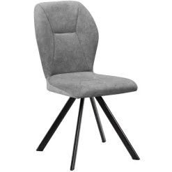 Polsterstuhl in Grau und Schwarz - Pogarana (2er Set)