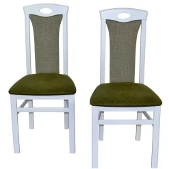 Polsterstuhl in Weiß & Grün - Suena (2er Set)
