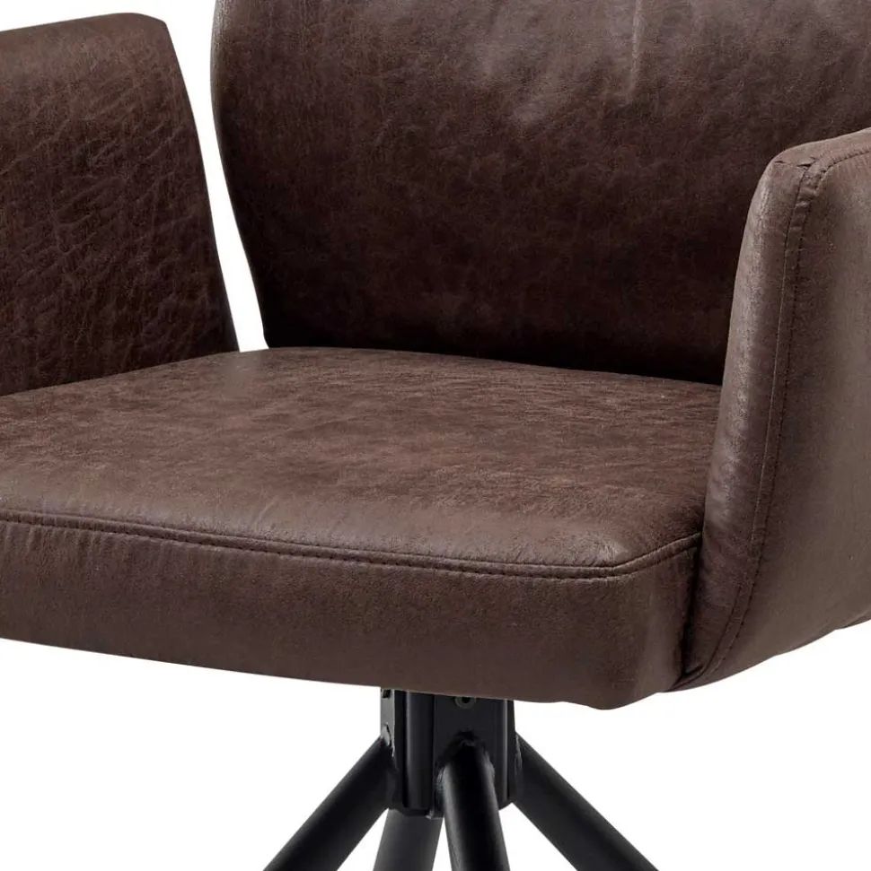 Polsterstuhl mit Armlehen auf Drehgestell - New Orleans (2er Set)