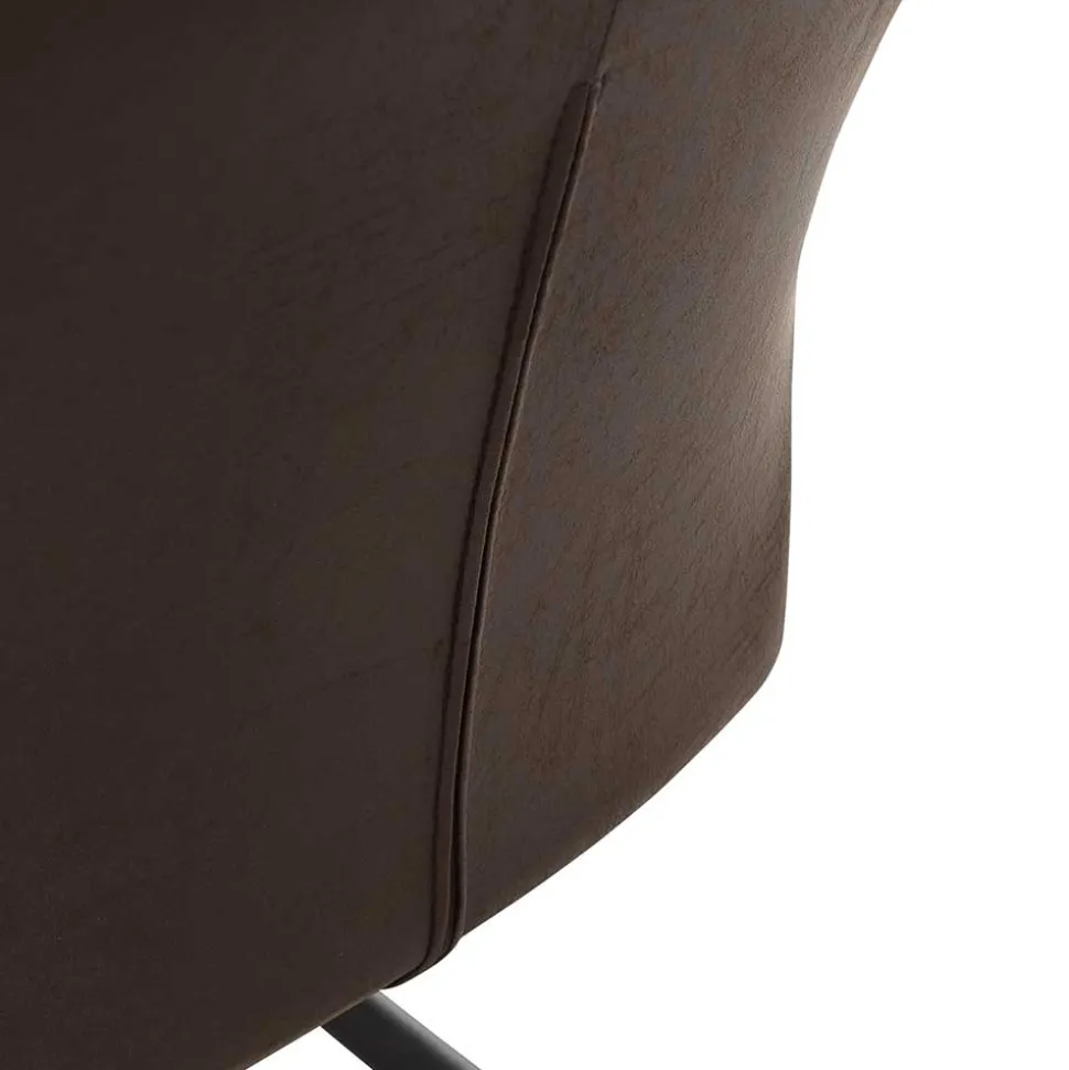 Polsterstuhl mit Armlehen auf Drehgestell - New Orleans (2er Set)