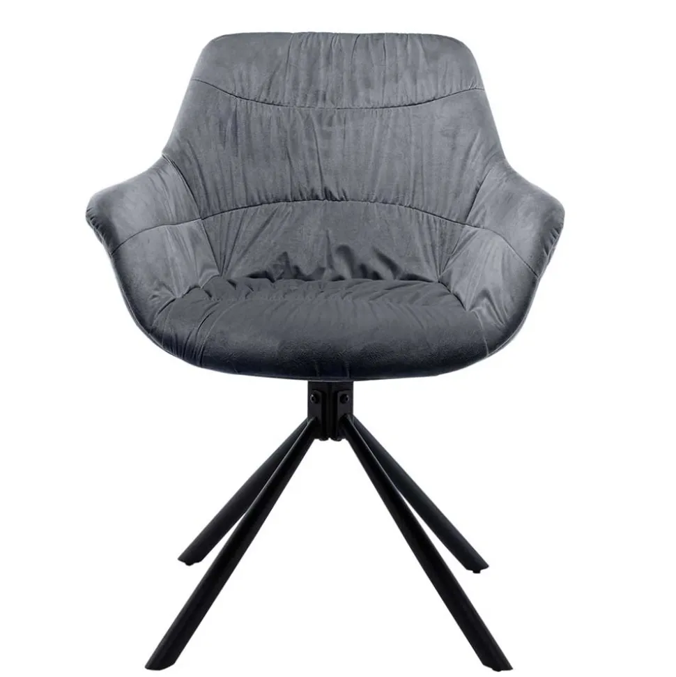 Polsterstuhl mit Armlehnen auf Drehgestell - Memphis