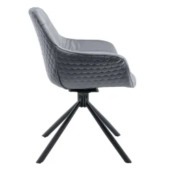 Polsterstuhl mit Armlehnen auf Drehgestell - Memphis