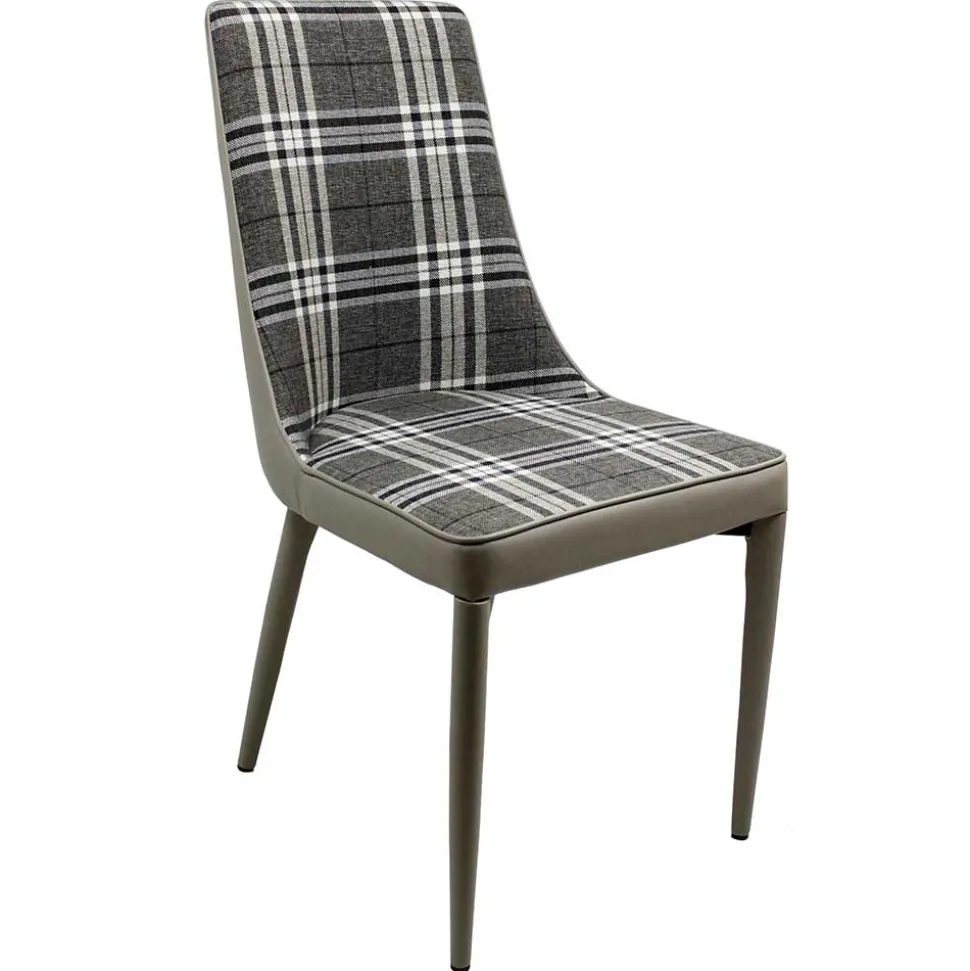 Polsterstuhl mit Karomuster - Kapitalia (2er Set)