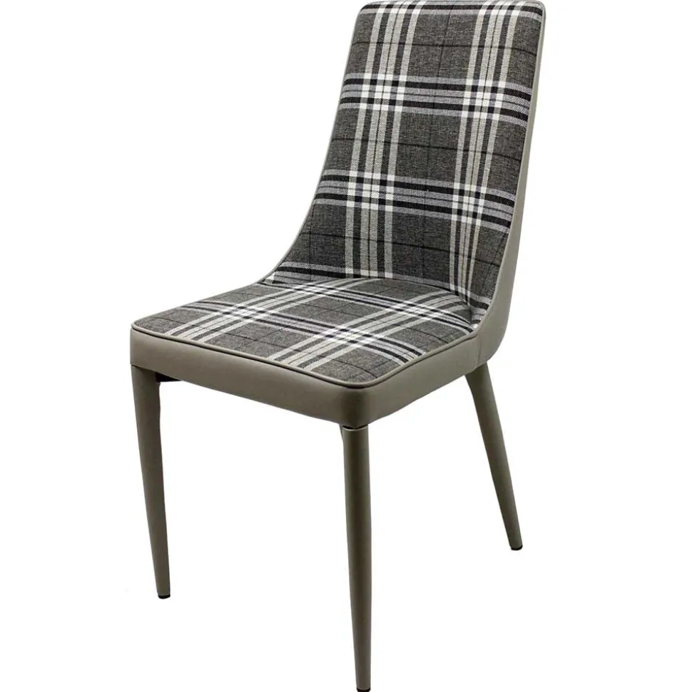 Polsterstuhl mit Karomuster - Kapitalia (2er Set)