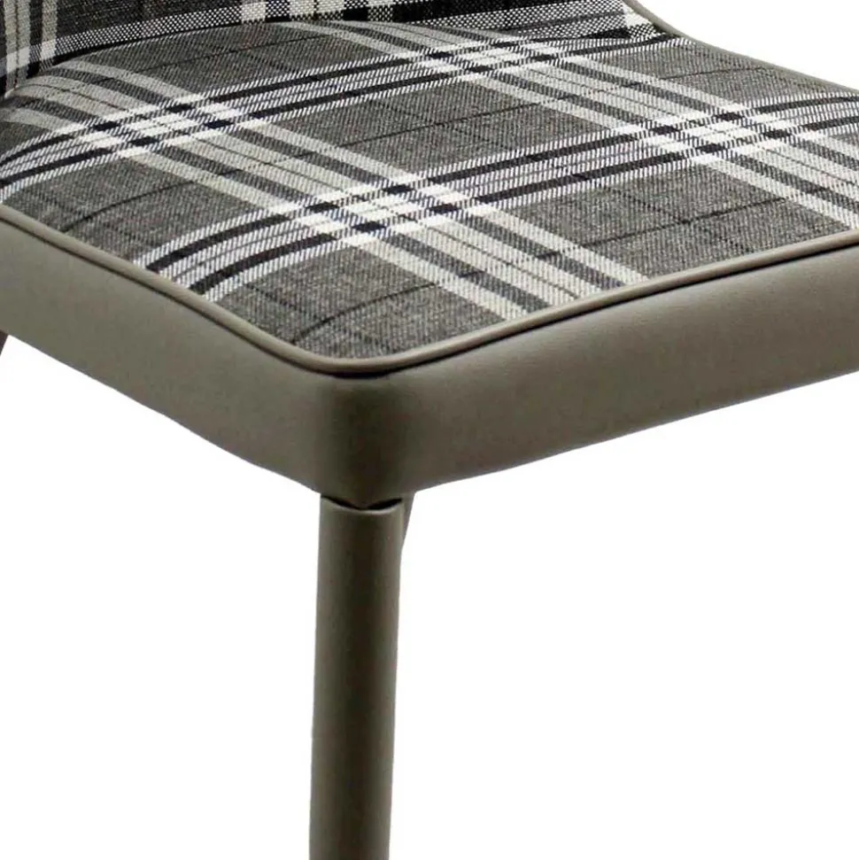 Polsterstuhl mit Karomuster - Kapitalia (2er Set)