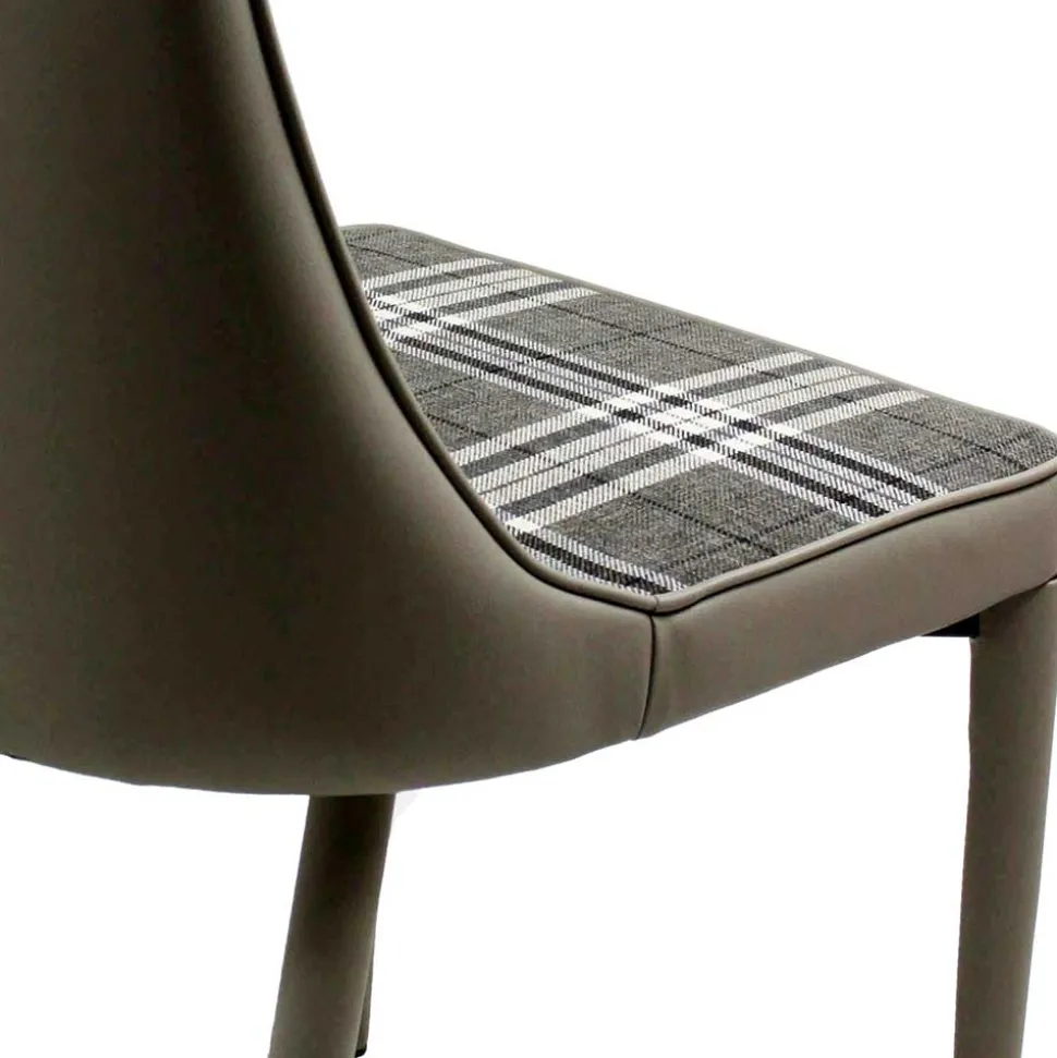 Polsterstuhl mit Karomuster - Kapitalia (2er Set)