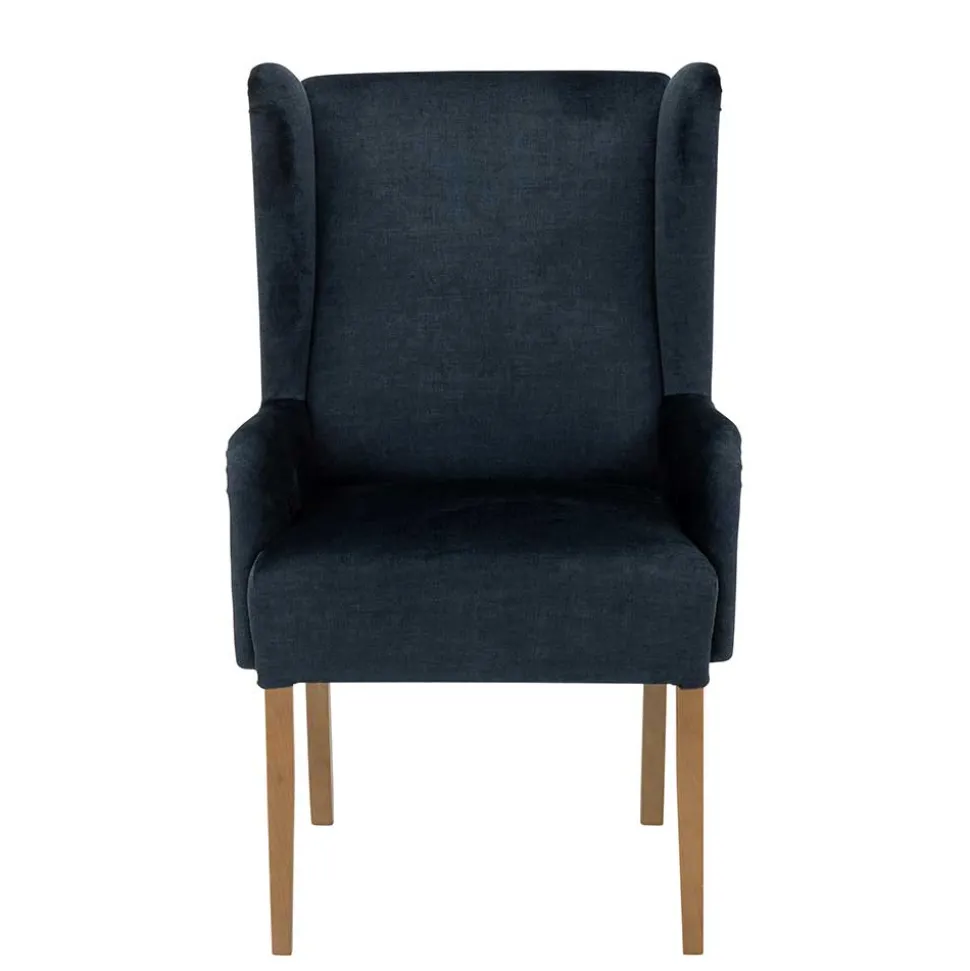 Polsterstuhl mit Ohren in Dunkelblau - Zilandra