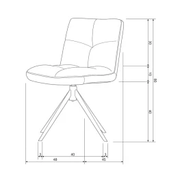 Polsterstuhl mit Stativgestell in Beigegrau - Melli