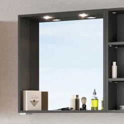 Praktischer Badezimmer Spiegel in Grau - Estregos