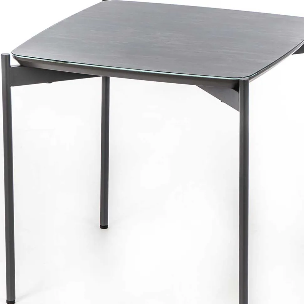 Quadrat Beistelltisch in Blaugrau - Vrono