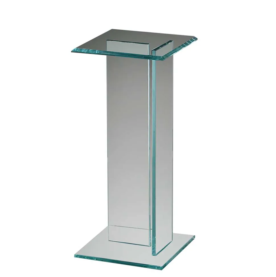 Quadrat Blumensäule aus transparentem Glas - Nadia