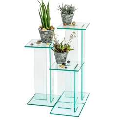 Quadrat Blumensäule aus transparentem Glas - Nadia