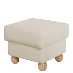Quadrat Hocker in Beige Kunstlederbezug - Sharay