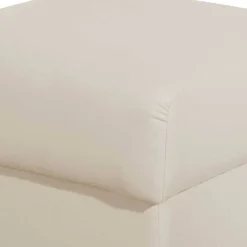 Quadrat Hocker in Beige Kunstlederbezug - Sharay