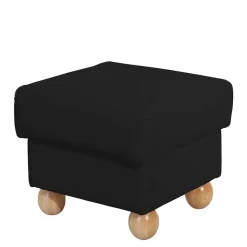 Quadrat Hocker in Schwarz Kunstleder - Belafoma