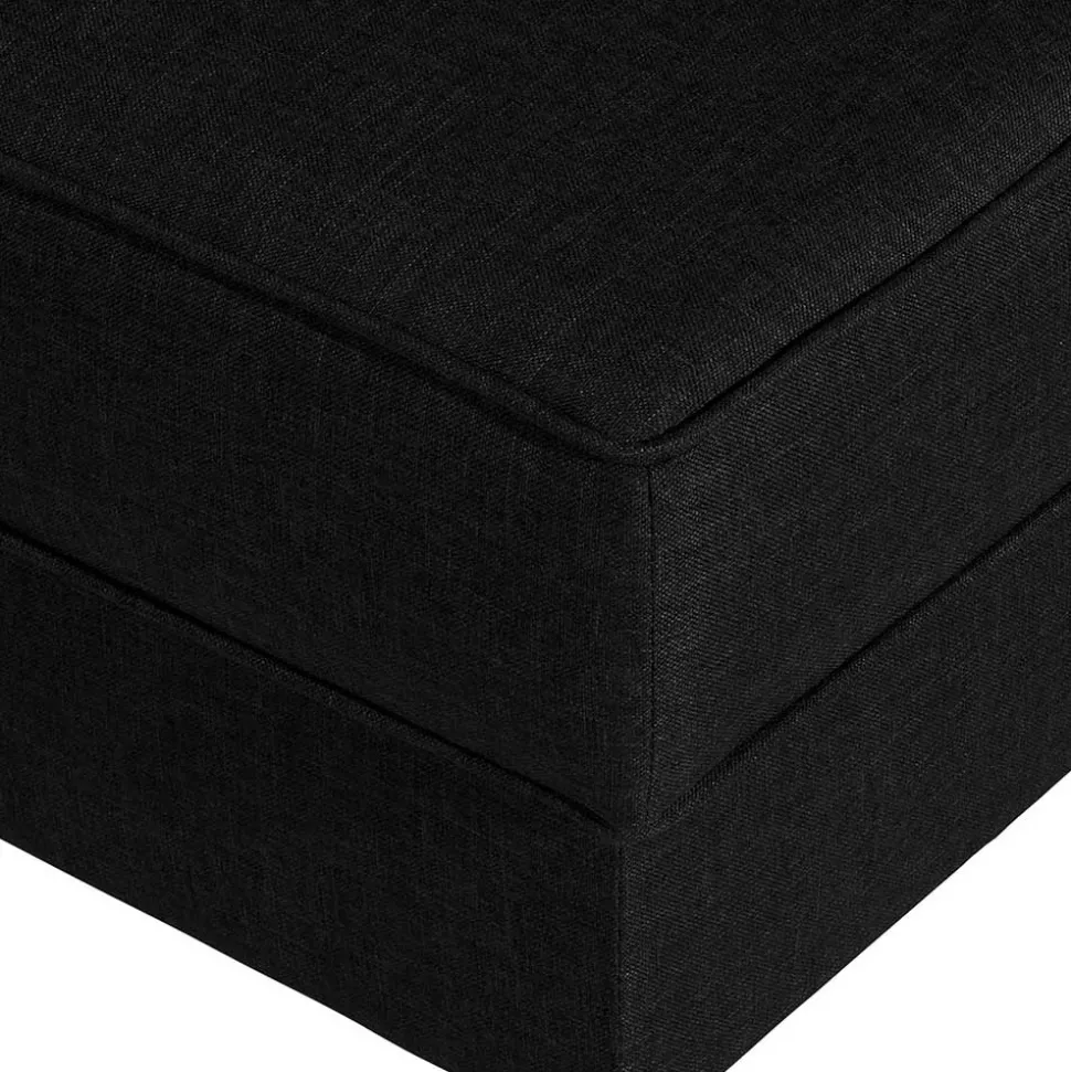 Quadrat Polsterhocker in Schwarz Webstoff - Laviella