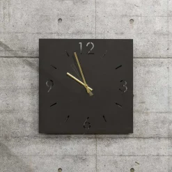 Quadratische Wanduhr in Schwarz - Britain