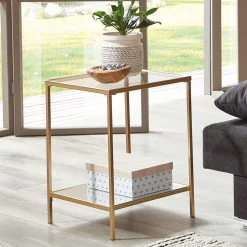 Quadratischer Beistelltisch aus Klarglas - Clair