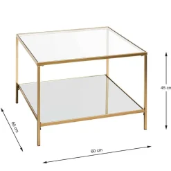 Quadratischer Beistelltisch aus Klarglas - Clair