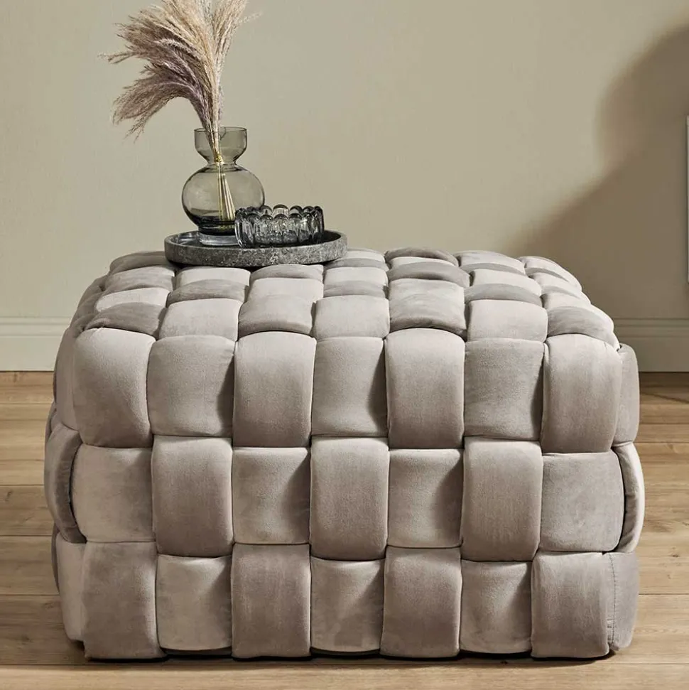 Quadratischer Hocker in Flechtoptik - Malivia