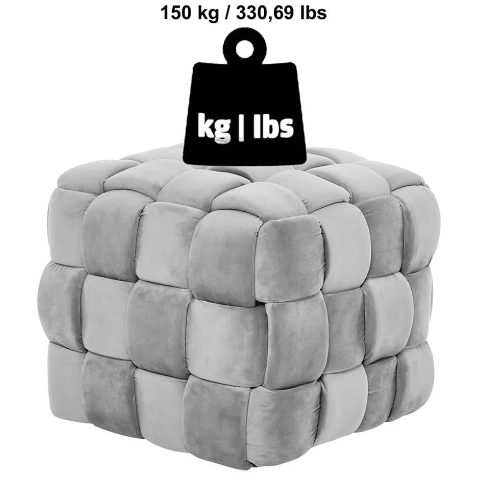 Quadratischer Hocker in Flechtoptik - Malivia