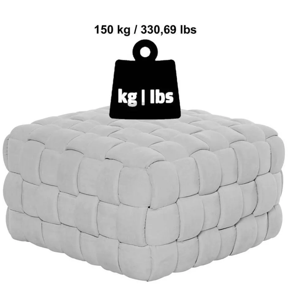 Quadratischer Hocker in Flechtoptik - Malivia