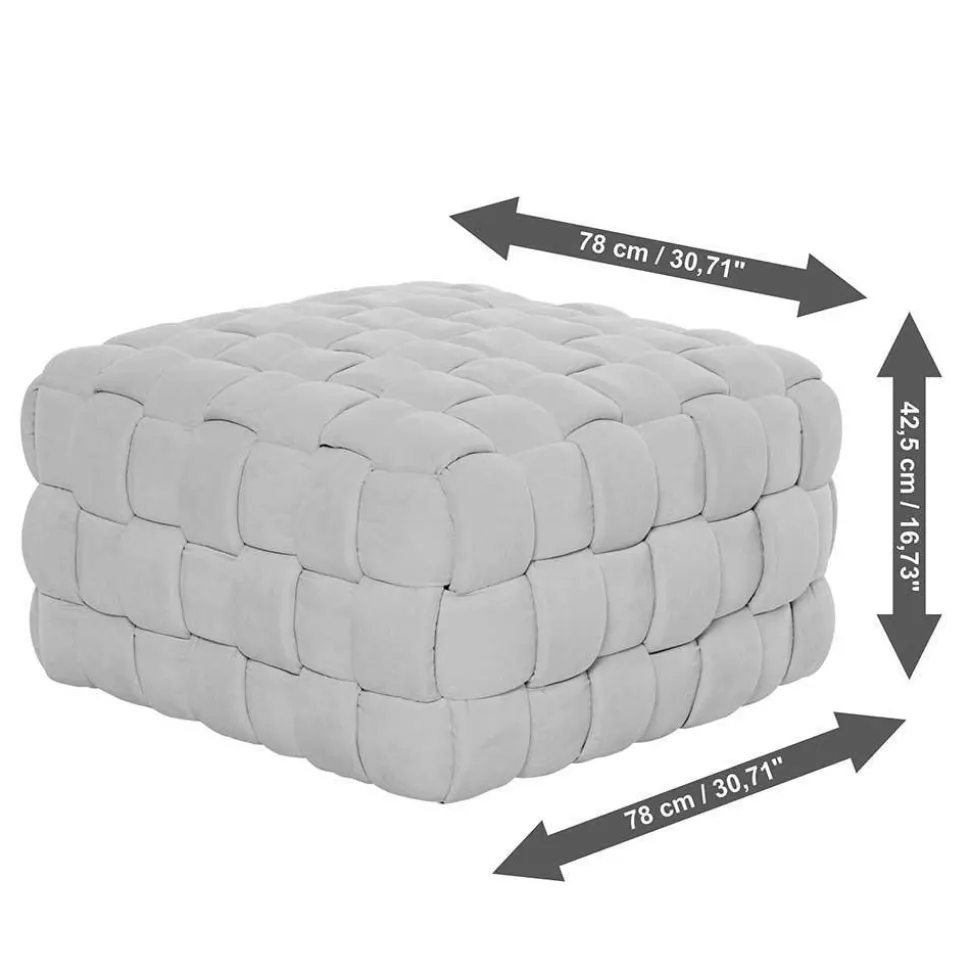 Quadratischer Hocker in Flechtoptik - Malivia