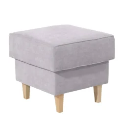 Quadratischer Polsterhocker in Silbergrau - Jiletta