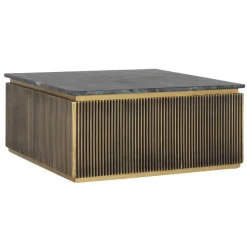 Quadratischer Wohnzimmertisch mit Marmorplatte - Hayato