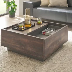 Quadratischer Wohnzimmertisch mit Staufach - Mundo