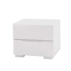 Quadratsche Nachtkommode Flacono in Weiß