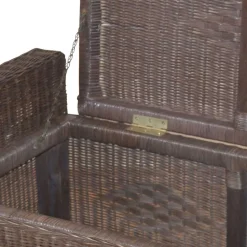 Rattan Geflecht Sitztruhe in Braun - Leony