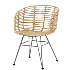 Rattan Korbsessel mit Metallgestell - Levitanas (2er Set)
