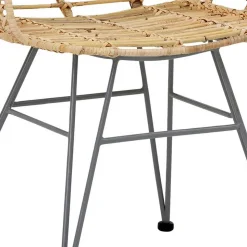 Rattan Korbsessel mit Metallgestell - Levitanas (2er Set)