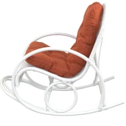 Rattan Schaukelstuhl in Weiß lackiert - Eddi