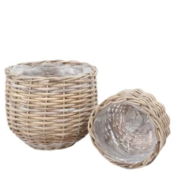 Rattankörbe mit Innenfolien - Vimal (zweiteilig)