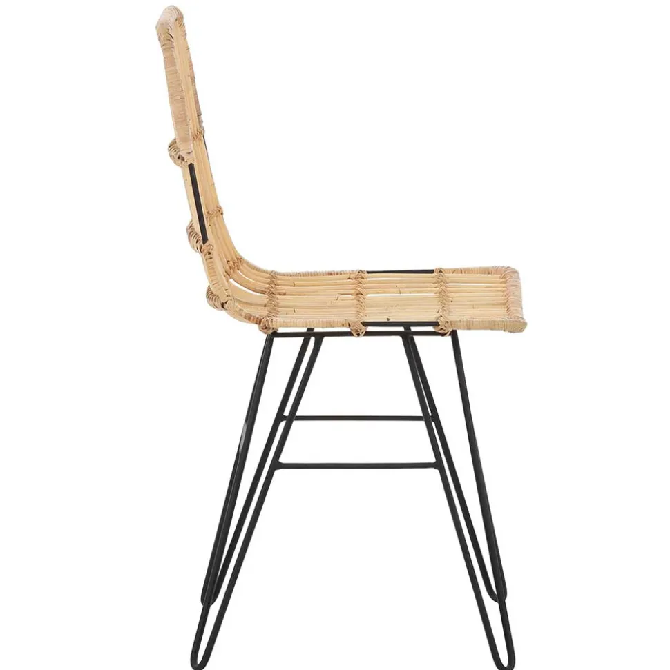 Rattanstuhl mit Geflecht Sitz - Lombardy (2er Set)