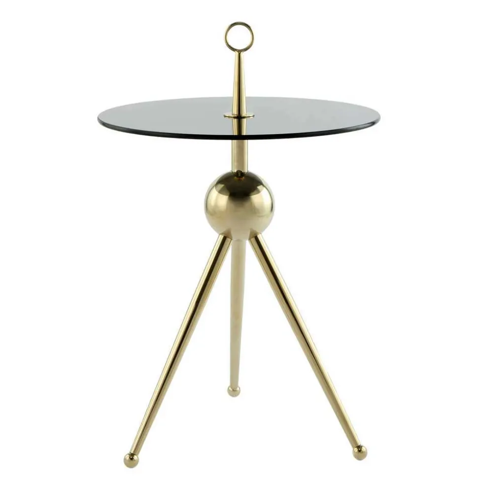 Rauchglas-Beistelltisch mit Drei-Bein-Gestell - Zirova