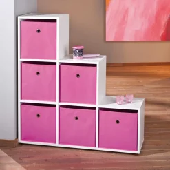 Raumtrenner Stufenregal in Weiß - Tamya