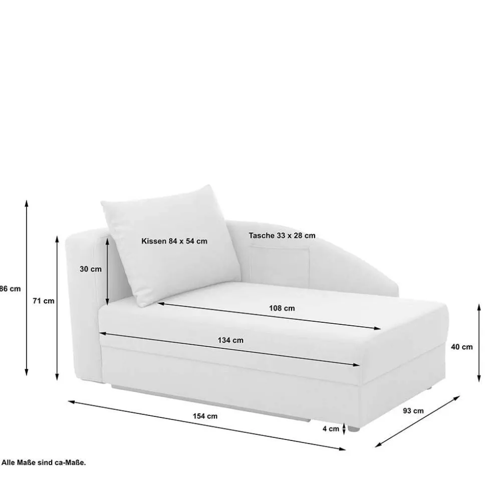 Recamiere mit Blumen Muster auf weißem Grund - Bairika
