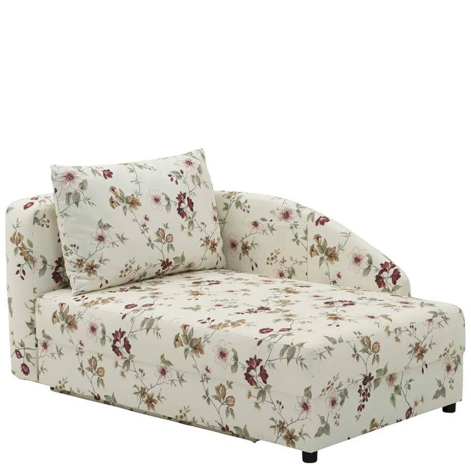 Recamiere mit Blumen Muster auf weißem Grund - Bairika