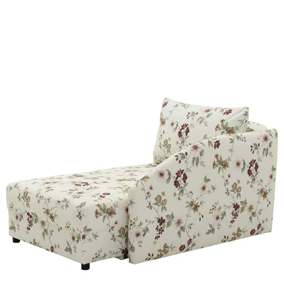 Recamiere mit Blumen Muster auf weißem Grund - Bairika