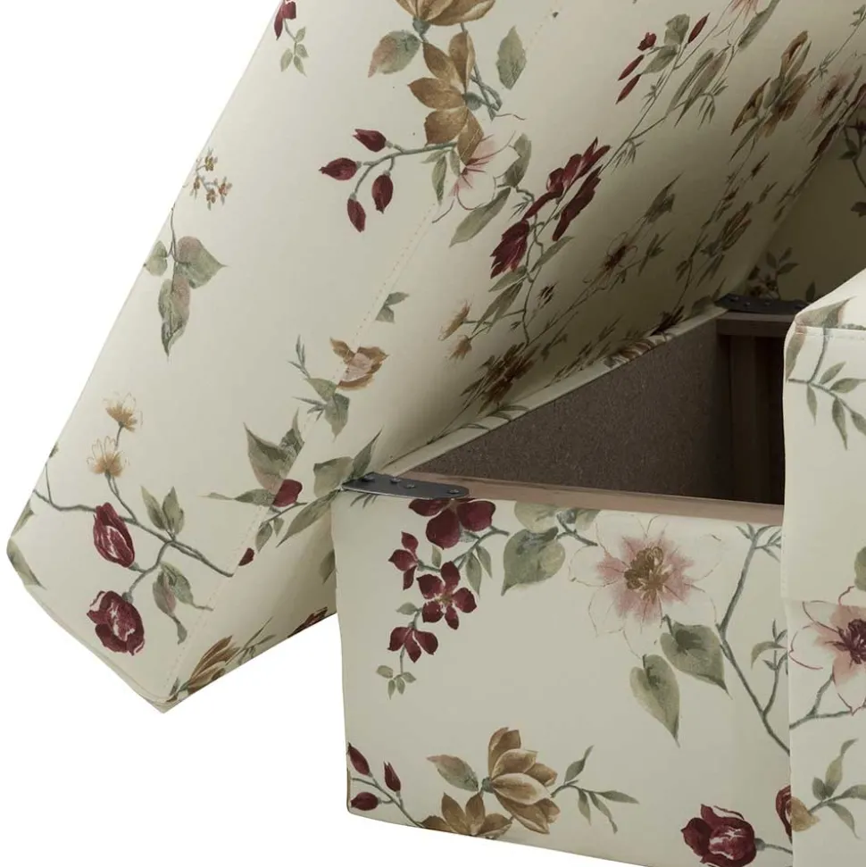 Recamiere mit Blumen Muster auf weißem Grund - Bairika