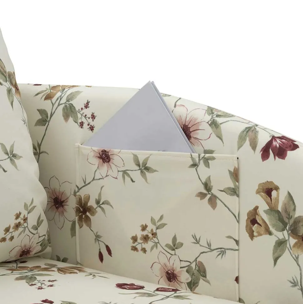 Recamiere mit Blumen Muster auf weißem Grund - Bairika