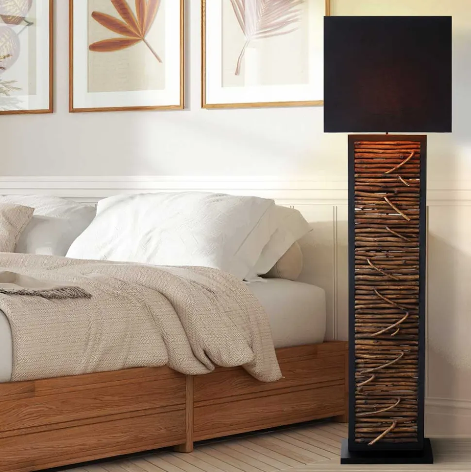 Rechteck Design Stehleuchte in Schwarz - Orthos