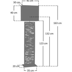 Rechteck Design Stehleuchte in Schwarz - Orthos