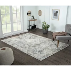 Rechteck Teppich mit Rauten Kachel Muster - Nadescha