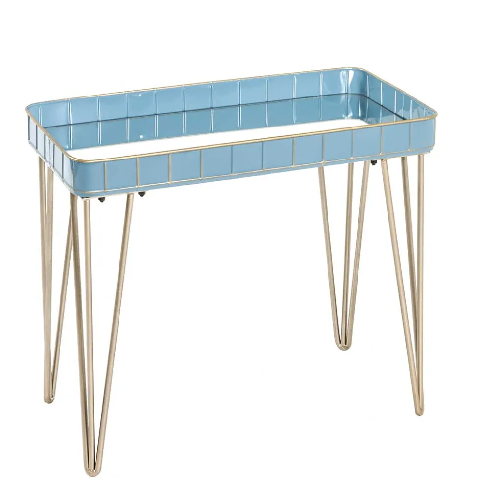 Rechteckiger Beistelltisch mit Spiegelglas Platte - Fire