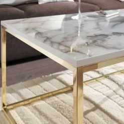 Rechteckiger Couchtisch in Marmor Optik - Saneb